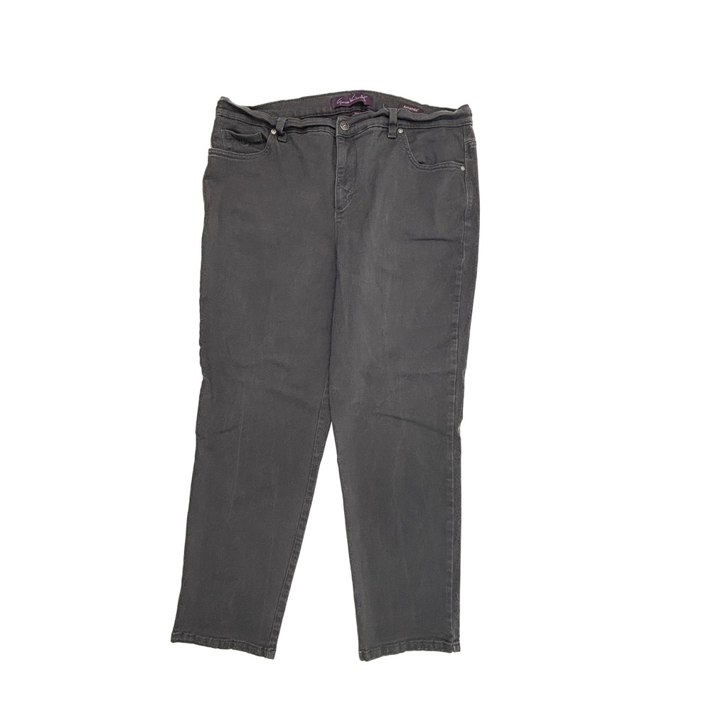 Gloria Vanderbilt Amanda Jeans Womens 16W Gray High Rise Tapered Stretch Pants
